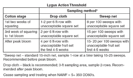 Lygus Action Threshold